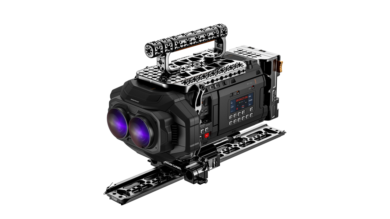 Wooden Camera announces top plate and side rails for Blackmagic URSA Cine Immersive.